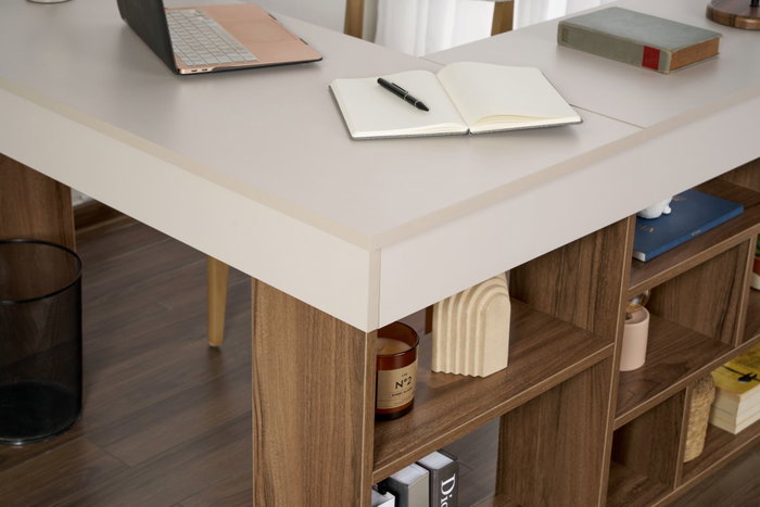 Nordure Vesper Escritorio de Estudio Cashmere y Nogal Nordure Vesper Escritorio de Estudio Cashmere y Nogal
